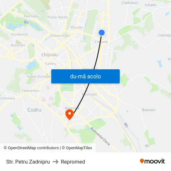 Harta de Str. Petru Zadnipru către Repromed