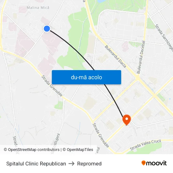 Harta de Spitalul Clinic Republican către Repromed