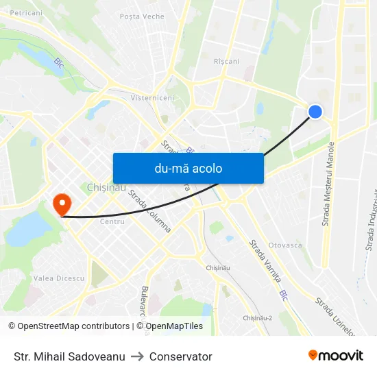 Harta de Str. Mihail Sadoveanu către Conservator