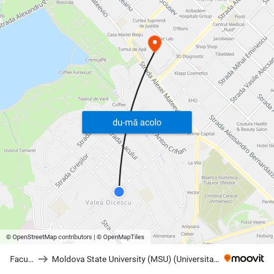 Harta de Facultativă către Moldova State University (MSU) (Universitatea de Stat din Moldova (USM))