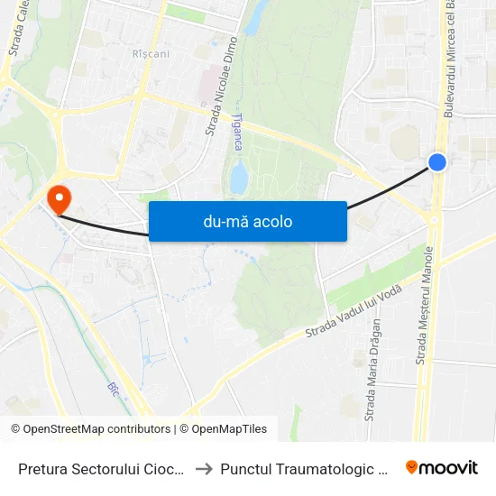 Harta de Pretura Sectorului Ciocana către Punctul Traumatologic Nr. 1