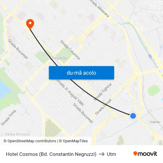 Harta de Hotel Cosmos (Bd. Constantin Negruzzi) către Utm