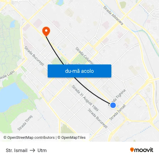 Harta de Str. Ismail către Utm