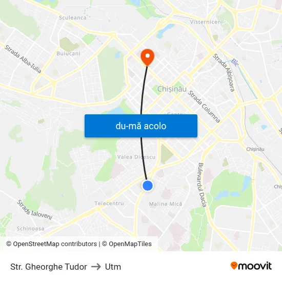 Harta de Str. Gheorghe Tudor către Utm
