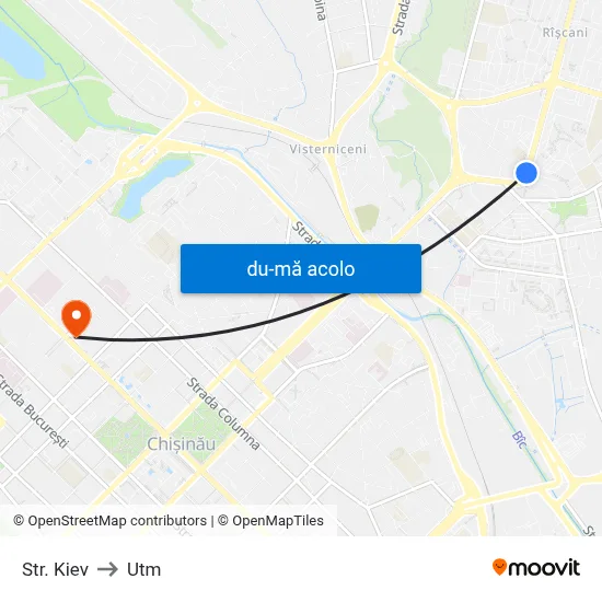 Harta de Str. Kiev către Utm