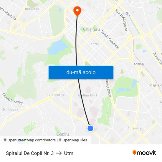 Harta de Spitalul De Copii Nr. 3 către Utm