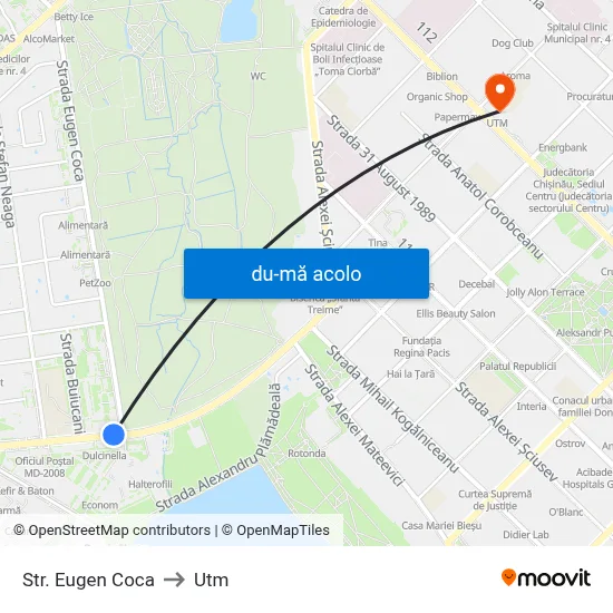 Harta de Str. Eugen Coca către Utm