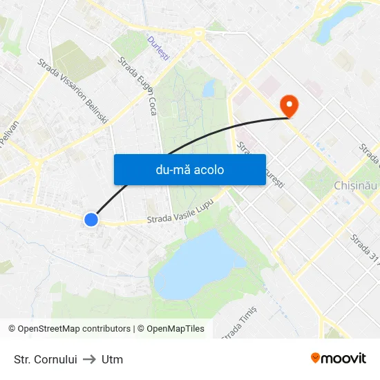 Harta de Str. Cornului către Utm