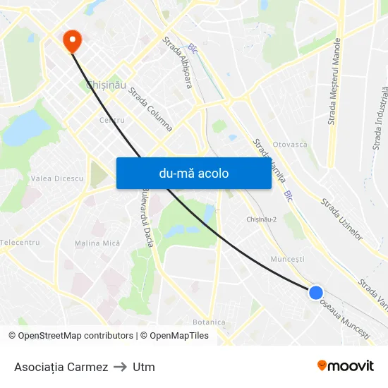 Harta de Asociația Carmez către Utm