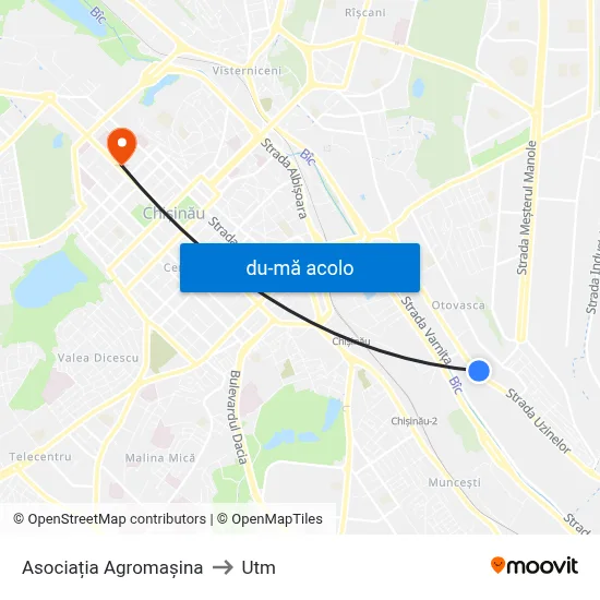 Harta de Asociația Agromașina către Utm