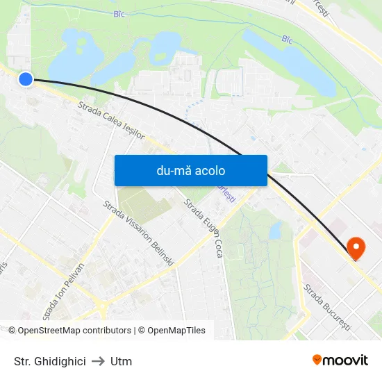 Harta de Str. Ghidighici către Utm