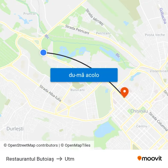 Harta de Restaurantul Butoiaș către Utm