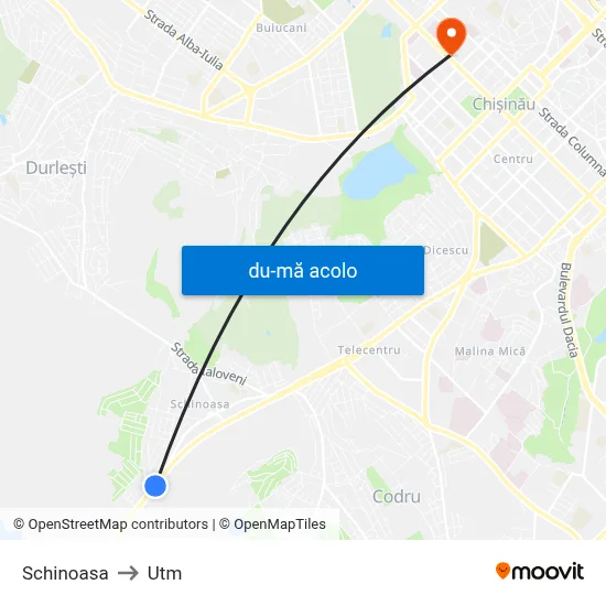 Harta de Schinoasa către Utm