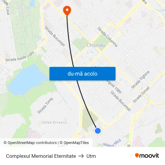 Harta de Complexul Memorial Eternitate către Utm