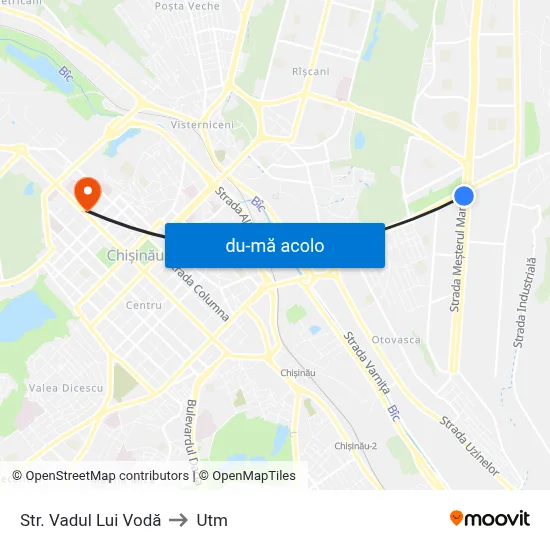 Harta de Str. Vadul Lui Vodă către Utm