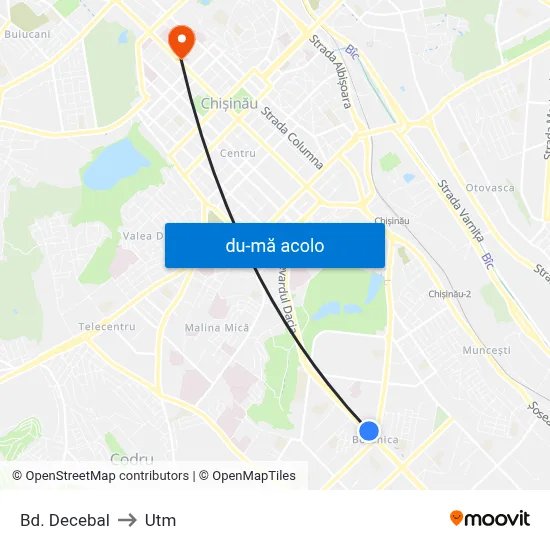 Harta de Bd. Decebal către Utm