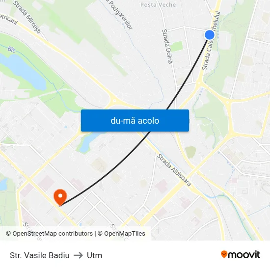 Harta de Str. Vasile Badiu către Utm