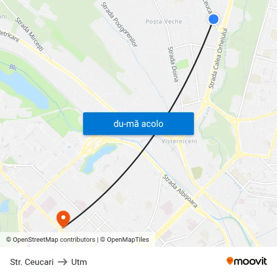 Harta de Str. Ceucari către Utm