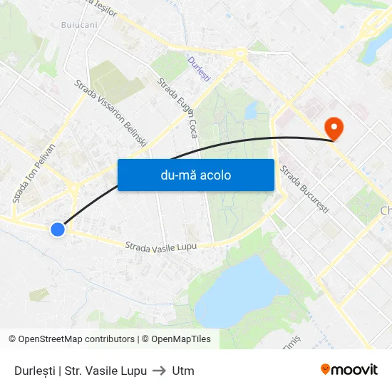 Harta de Durlești | Str. Vasile Lupu către Utm
