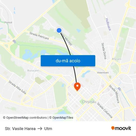 Harta de Str. Vasile Harea către Utm