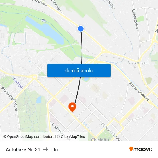 Harta de Autobaza Nr. 31 către Utm