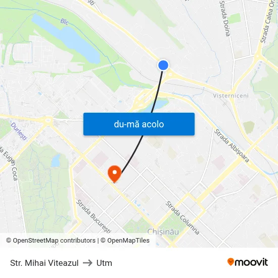Harta de Str. Mihai Viteazul către Utm