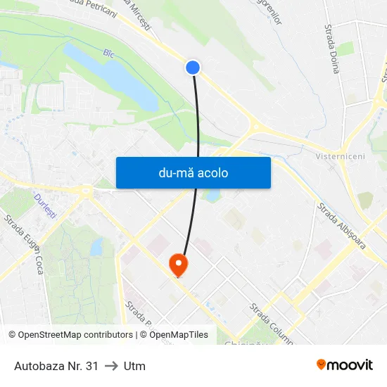 Harta de Autobaza Nr. 31 către Utm