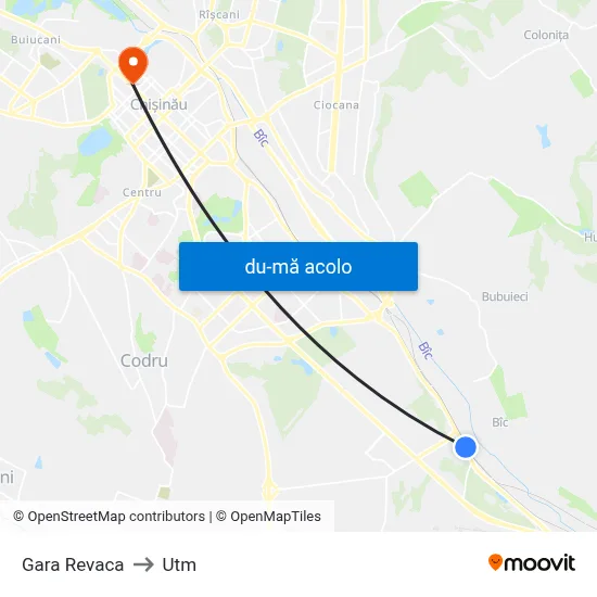 Harta de Gara Revaca către Utm