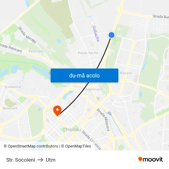 Harta de Str. Socoleni către Utm