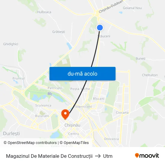Harta de Magazinul De Materiale De Construcții către Utm