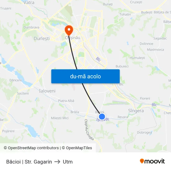 Harta de Băcioi | Str. Gagarin către Utm