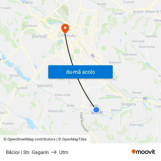 Harta de Băcioi | Str. Gagarin către Utm