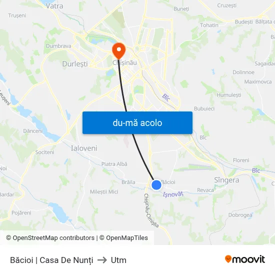 Harta de Băcioi | Casa De Nunți către Utm