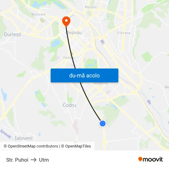 Harta de Str. Puhoi către Utm