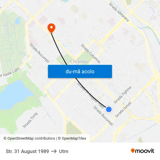 Harta de Str. 31 August 1989 către Utm