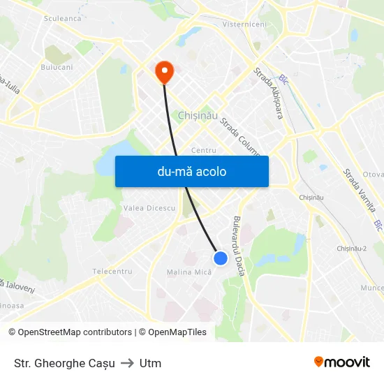 Harta de Str. Gheorghe Cașu către Utm