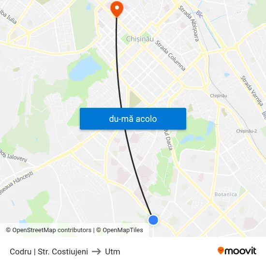 Harta de Codru | Str. Costiujeni către Utm