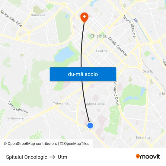 Harta de Spitalul Oncologic către Utm