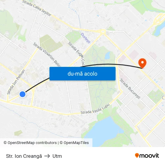 Harta de Str. Ion Creangă către Utm