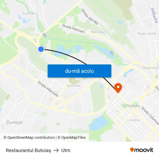 Harta de Restaurantul Butoiaș către Utm