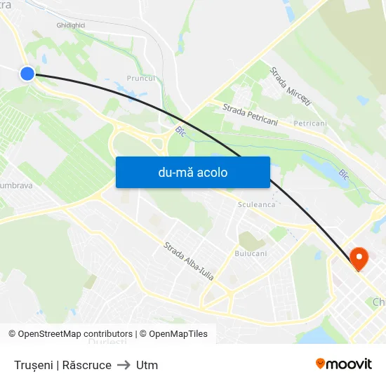 Harta de Trușeni | Răscruce către Utm