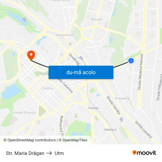 Harta de Str. Maria Drăgan către Utm