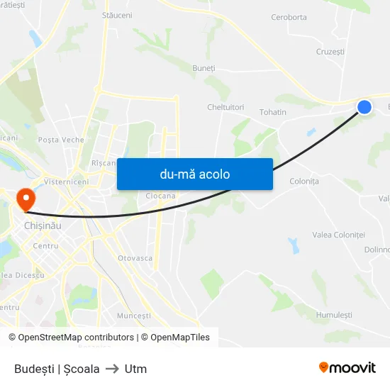 Harta de Budești | Școala către Utm