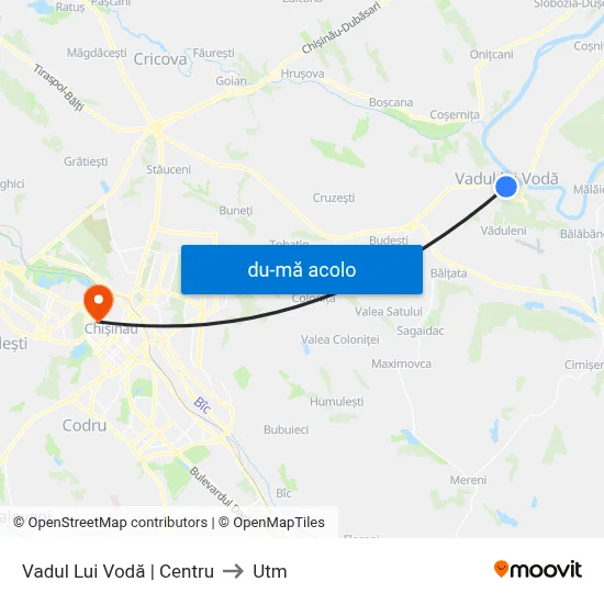 Harta de Vadul Lui Vodă | Centru către Utm
