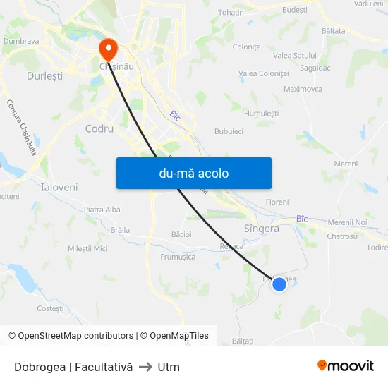 Harta de Dobrogea | Facultativă către Utm