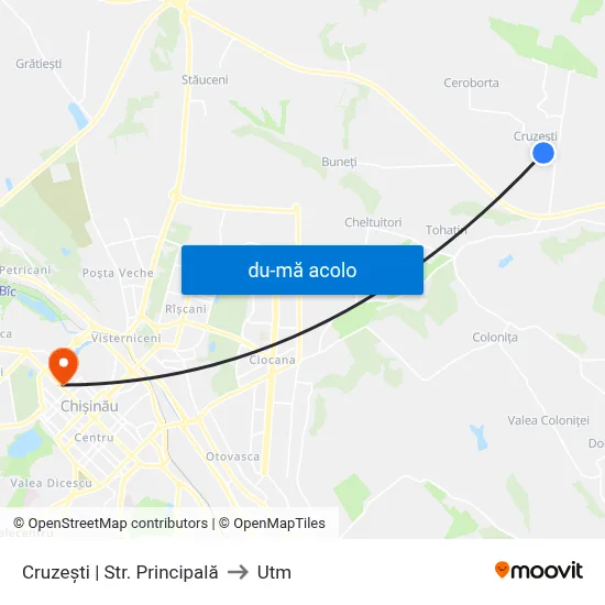 Harta de Cruzești | Str. Principală către Utm