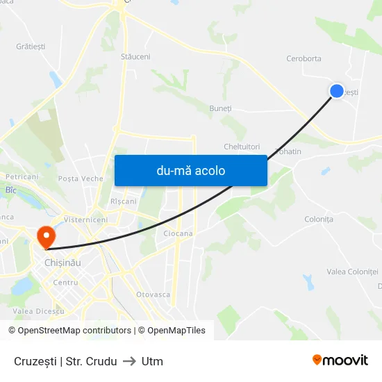 Harta de Cruzești | Str. Crudu către Utm