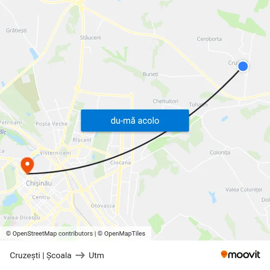 Harta de Cruzești | Școala către Utm