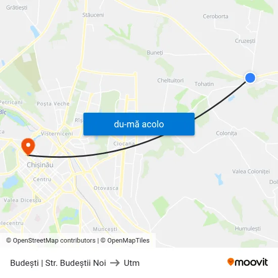 Harta de Budești | Str. Budeștii Noi către Utm