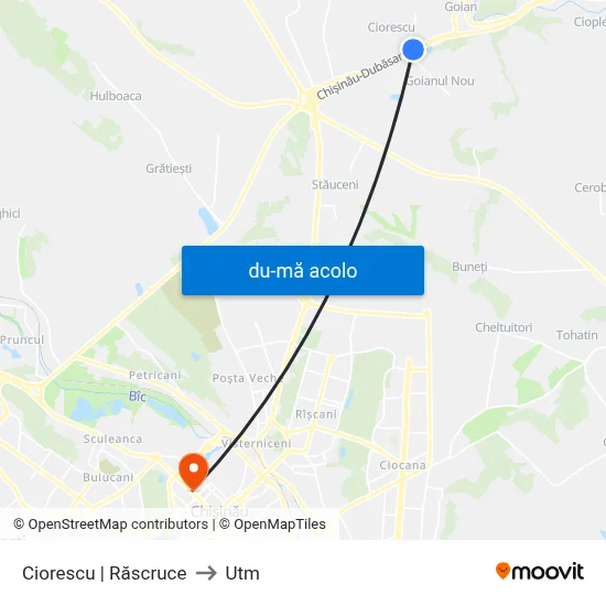 Harta de Ciorescu | Răscruce către Utm